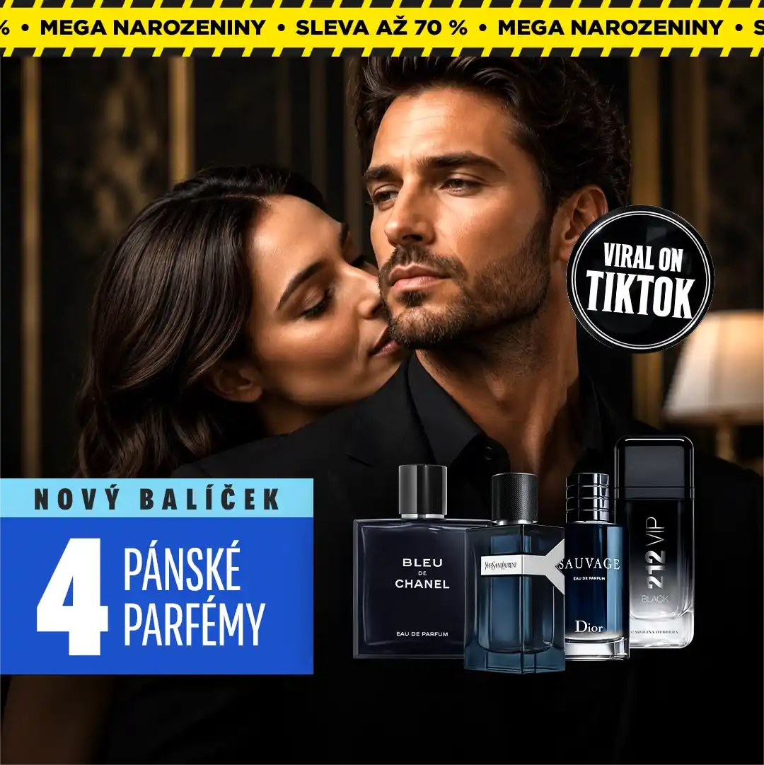 4 PARFÉMY ZA CENU 1! — Prémiový pánský set s Bleu de Chanel, Sauvage, YSL Y a 212 VIP Black, každý o objemu 100 ml