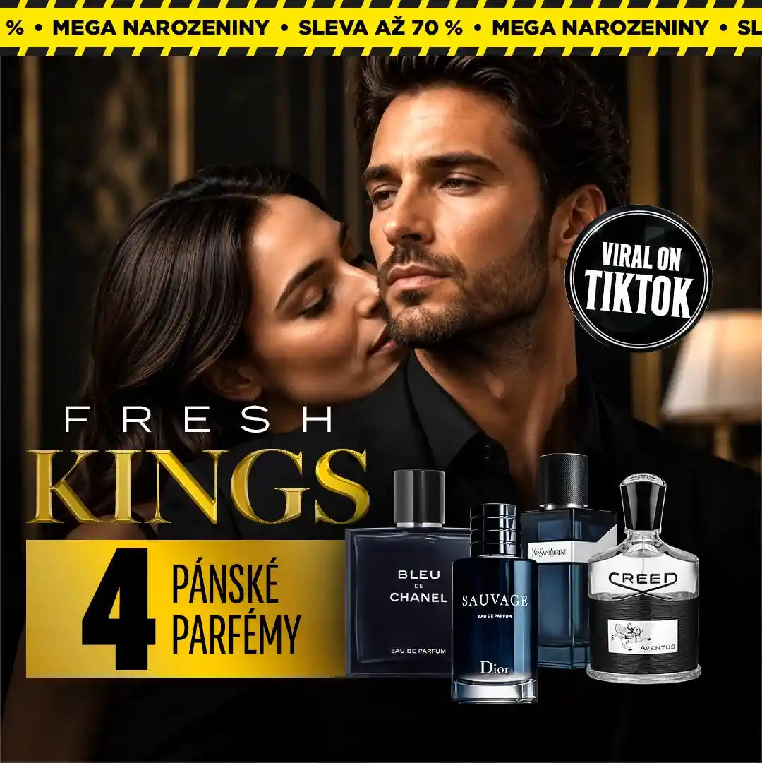 4 PARFÉMY ZA CENU 1! — Exkluzivní pánská prémiová sada parfémů: Bleu de Chanel, Sauvage, YSL Y a Creed Aventus (každý o objemu 100 ml)